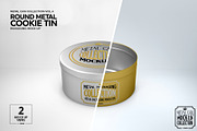 Metal Round Cookie Tin Mockup, a Cups & Container Mockup by INCDesign (Thumbnail 6 of 8)
