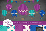 Peacock Hot Air Balloons & Patterns, an Illustration by Amanda Ilkov (Thumbnail 2 of 5)