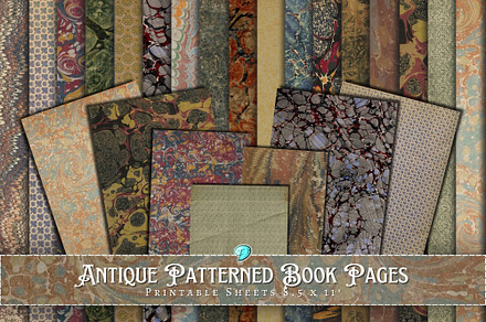 Antique Patterned Book Pages, a Background Graphic by Emily Designs