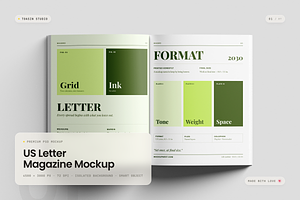 US Letter Magazine Mockup, a Books & Magazine Mockup by Toasin Studio