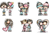 Dreamy Sweetheart Valentine Clipart, an Illustration by CreationArt (Thumbnail 2 of 5)