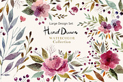 Hand drawn Watercolor Set, a Texture Illustration by MoleskoStudio (Thumbnail 1 of 9)