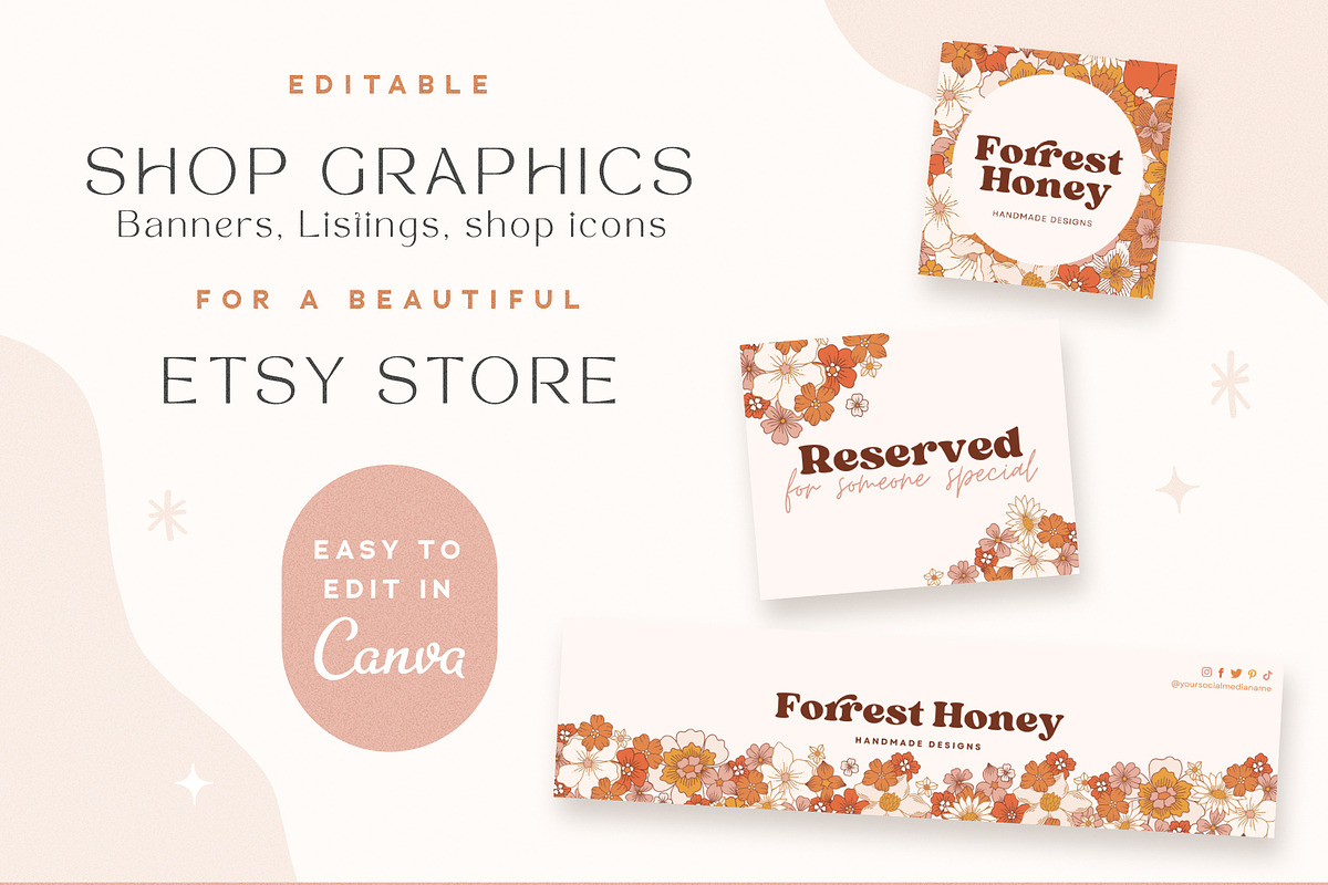 Floral Etsy Shop Kit Canva Template, a Branding & Logo Template by Summit Avenue (Photo 5 of 5)