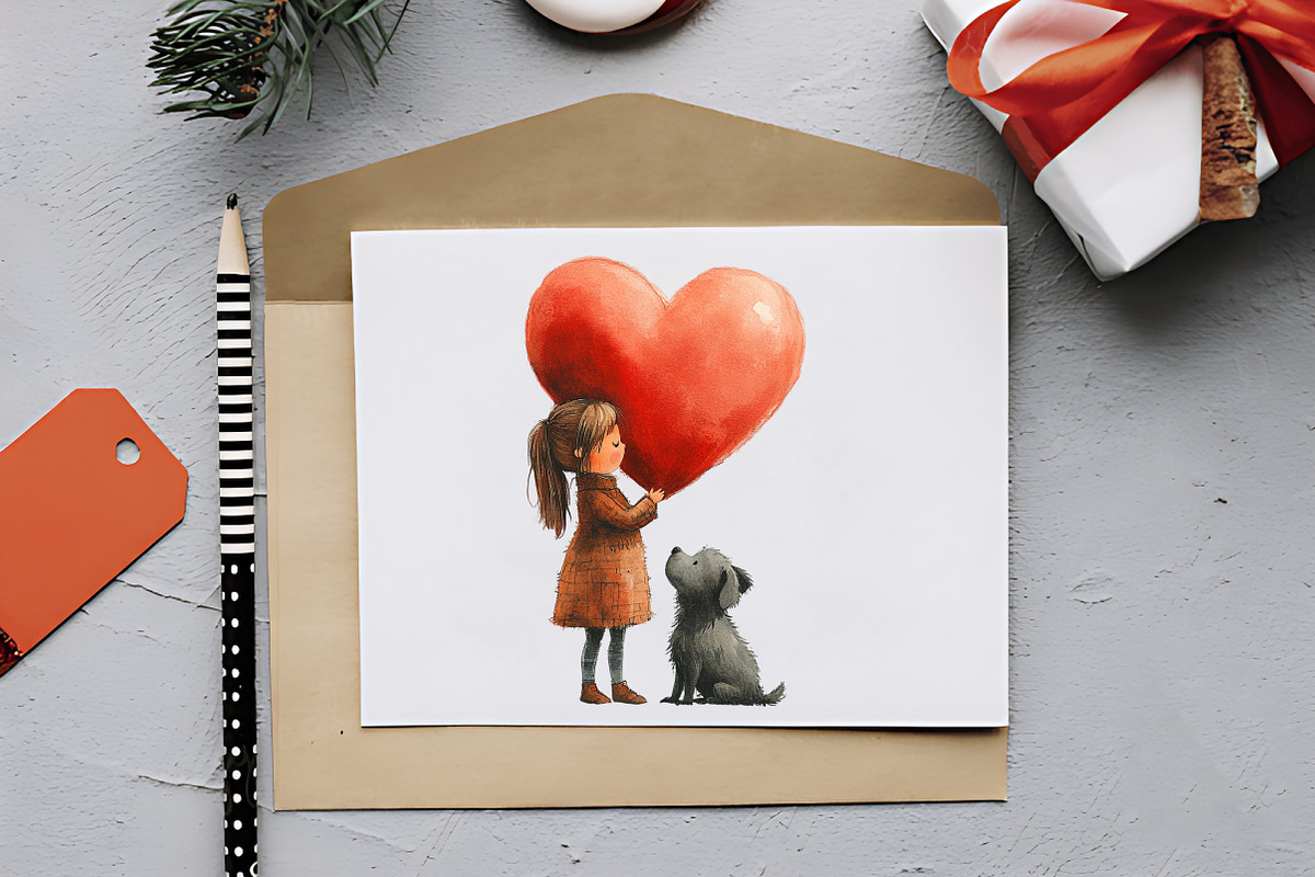 Cute Little Girl and Puppy Dog Png, an Illustration by RobertsArt (Photo 4 of 7)