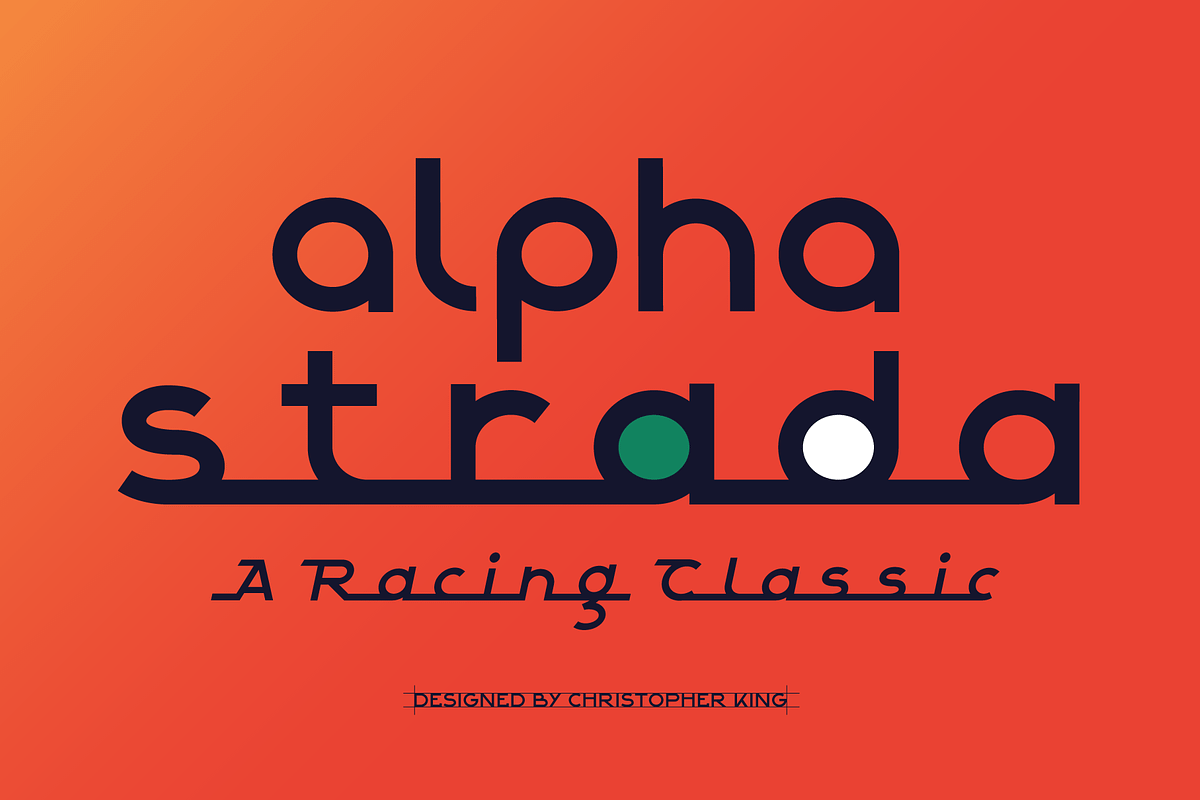 Alpha Strada: 1950s Car Emblem Font, a Font by Wingsart Studio (Photo 1 of 14)