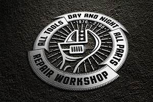 4 Repair Workshop Logo Set