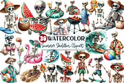 Funny Summer Skeleton Clipart, an Illustration by Rose Art (Thumbnail 1 of 7)