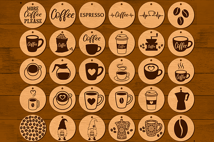 Coffee Earrings SVG Laser Cutter.