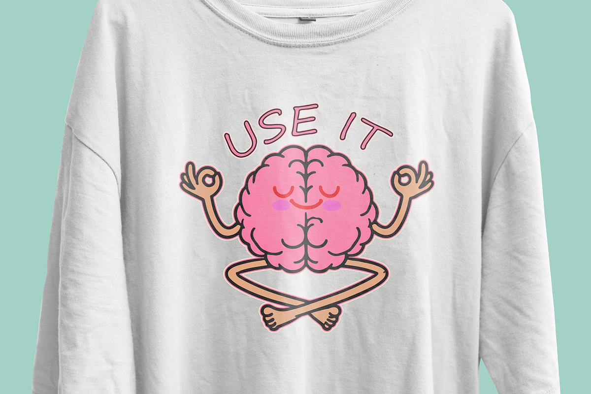 Use It Brain Mindful T-Shirt Design, an Object Illustration by Ahluva Studio (Photo 5 of 6)