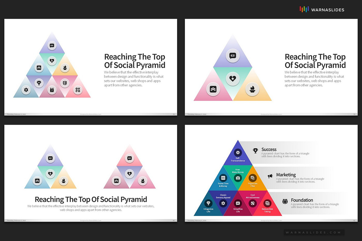 Pyramid Diagram PowerPoint Templates, a Presentation Template by Warna Works (Photo 18 of 23)