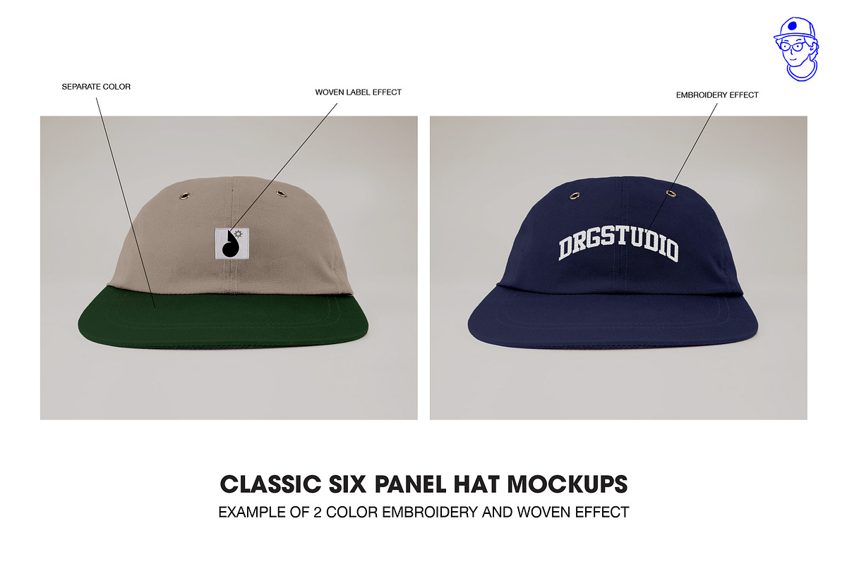 Classic Six Panel Hat Mockups, a Hat Mockup by made_by_nope (Photo 2 of 7)