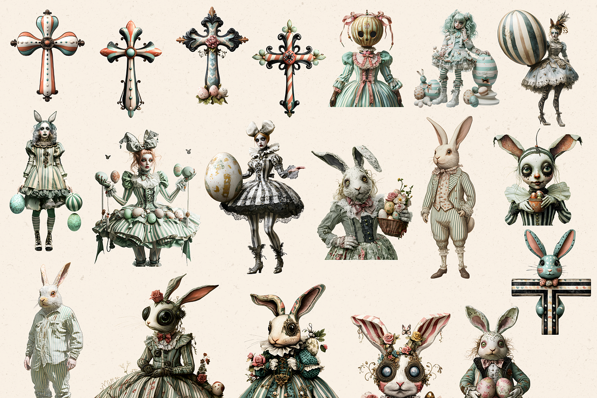 WHIMSICAL GOTHIC EASTER JOURNAL KIT, a Person Illustration by Daring Digies (Photo 8 of 10)