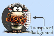 Whimsical Autumn Cow Clipart Bundle, a Seasonal Illustration by Canvas Craft (Thumbnail 2 of 10)