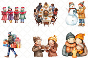 Christmas Family Clipart, an Illustration by Black Bird Studio (Thumbnail 6 of 6)