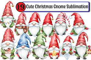 Cute Christmas Gnome Sublimation, an Illustration by Design Market