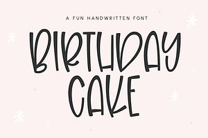 Birthday Cake - Fun Handwritten Font