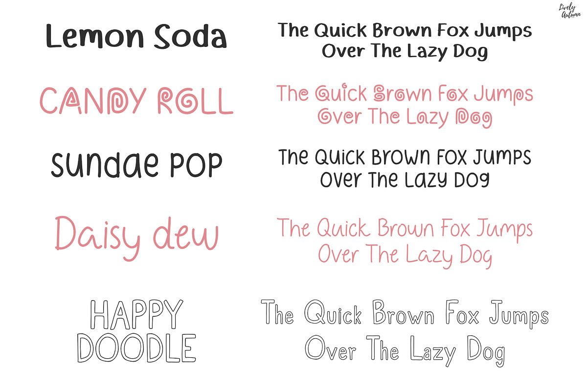 20 Cute Handwritten Fonts Bundle, a Handwritten Font by LivelyAutumn11.11 (Photo 3 of 6)