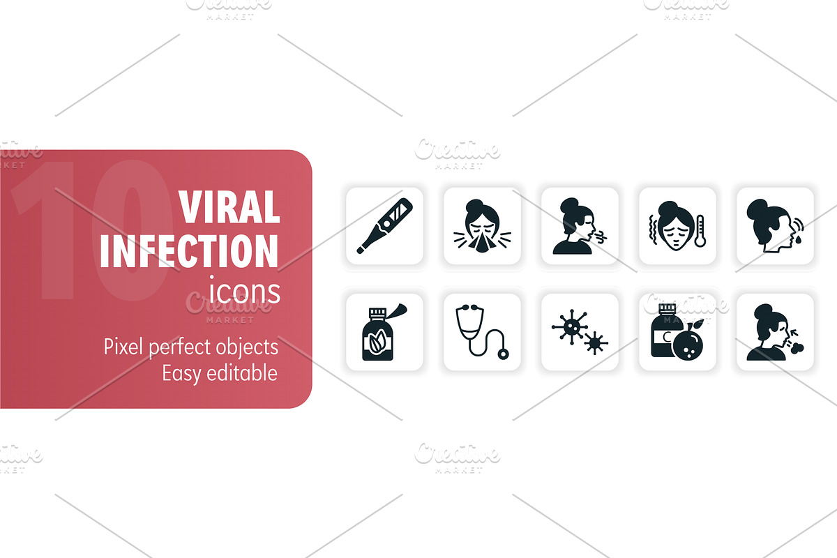 Viral infection symptoms and, an Object Illustration by Aimagenarium@gmail.com