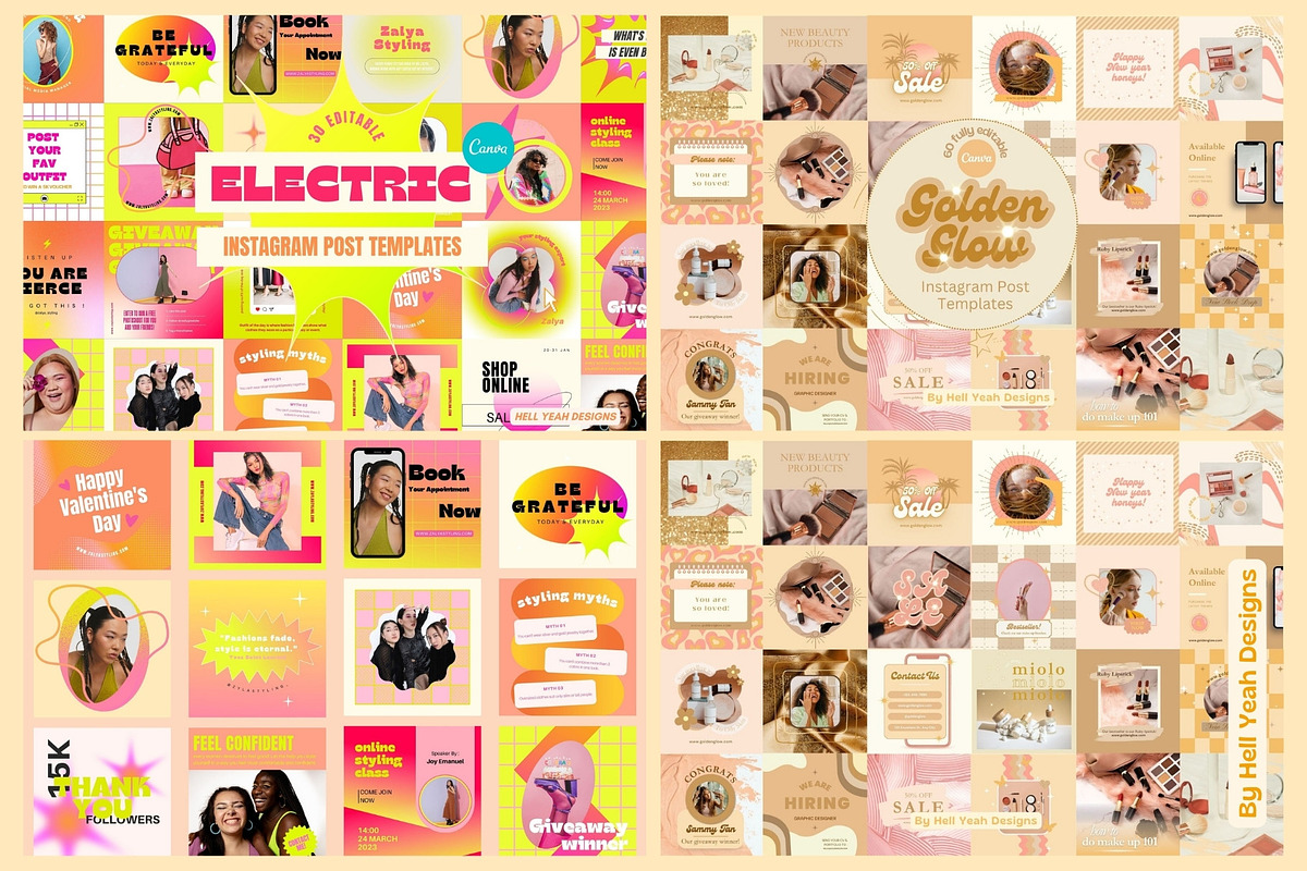 535 Instagram Posts Bundle, a Social Media Template by Hell Yeah Designs