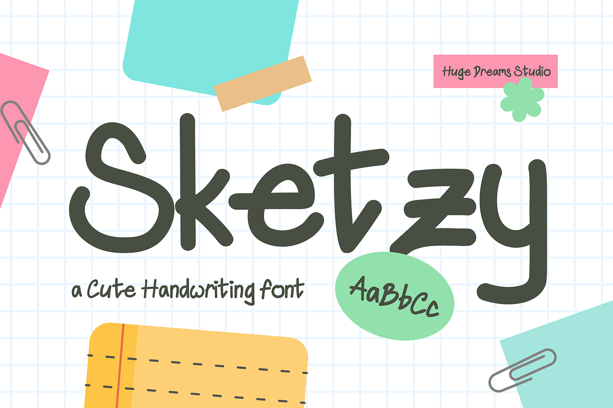 Sketzy – Handwriting Casual Font, a Handwritten Font by Huge Dream Studio (Photo 1 of 8)