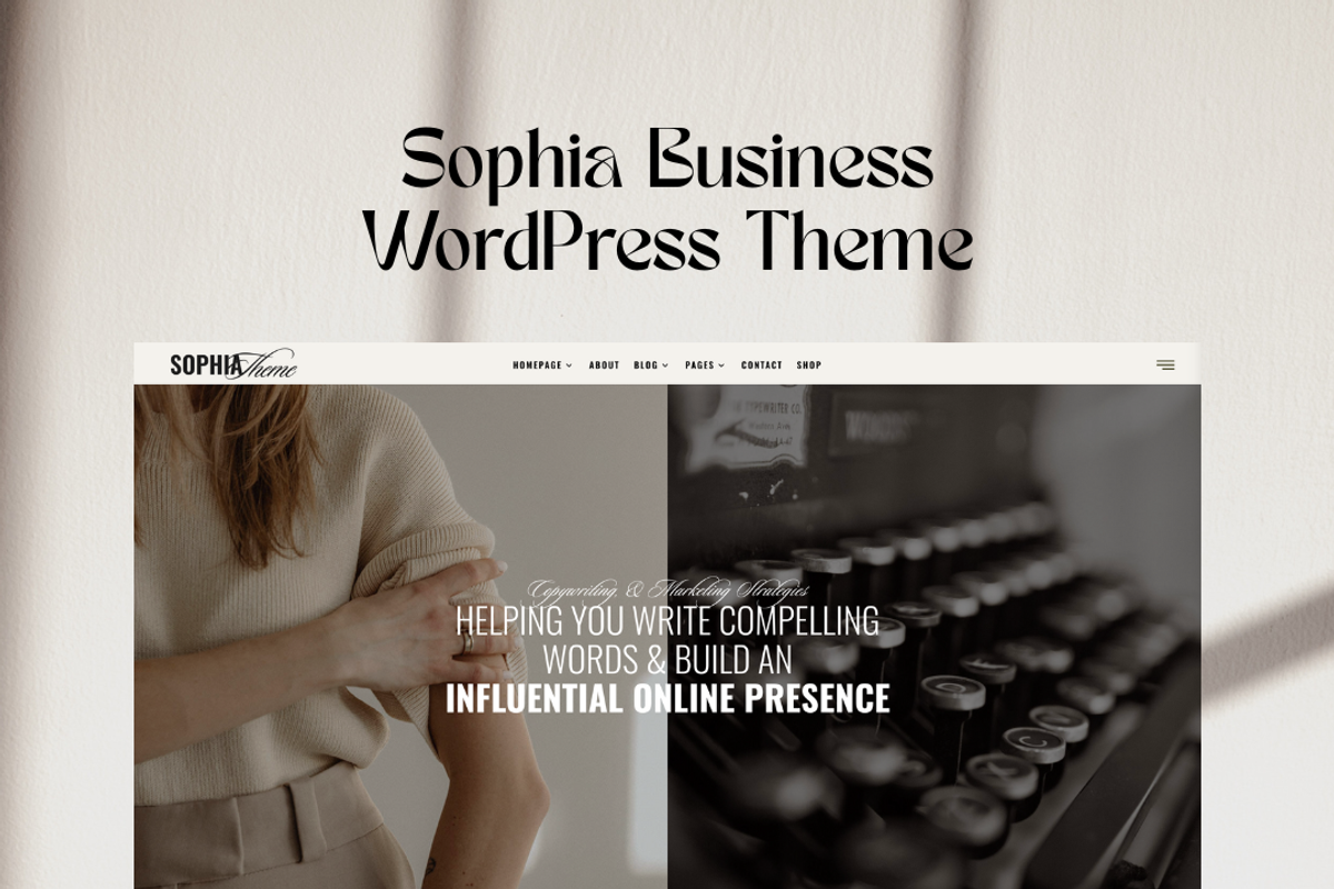 Copywritting WordPress Theme Sophia, a WordPress Template by Lovely Confetti (Photo 5 of 5)
