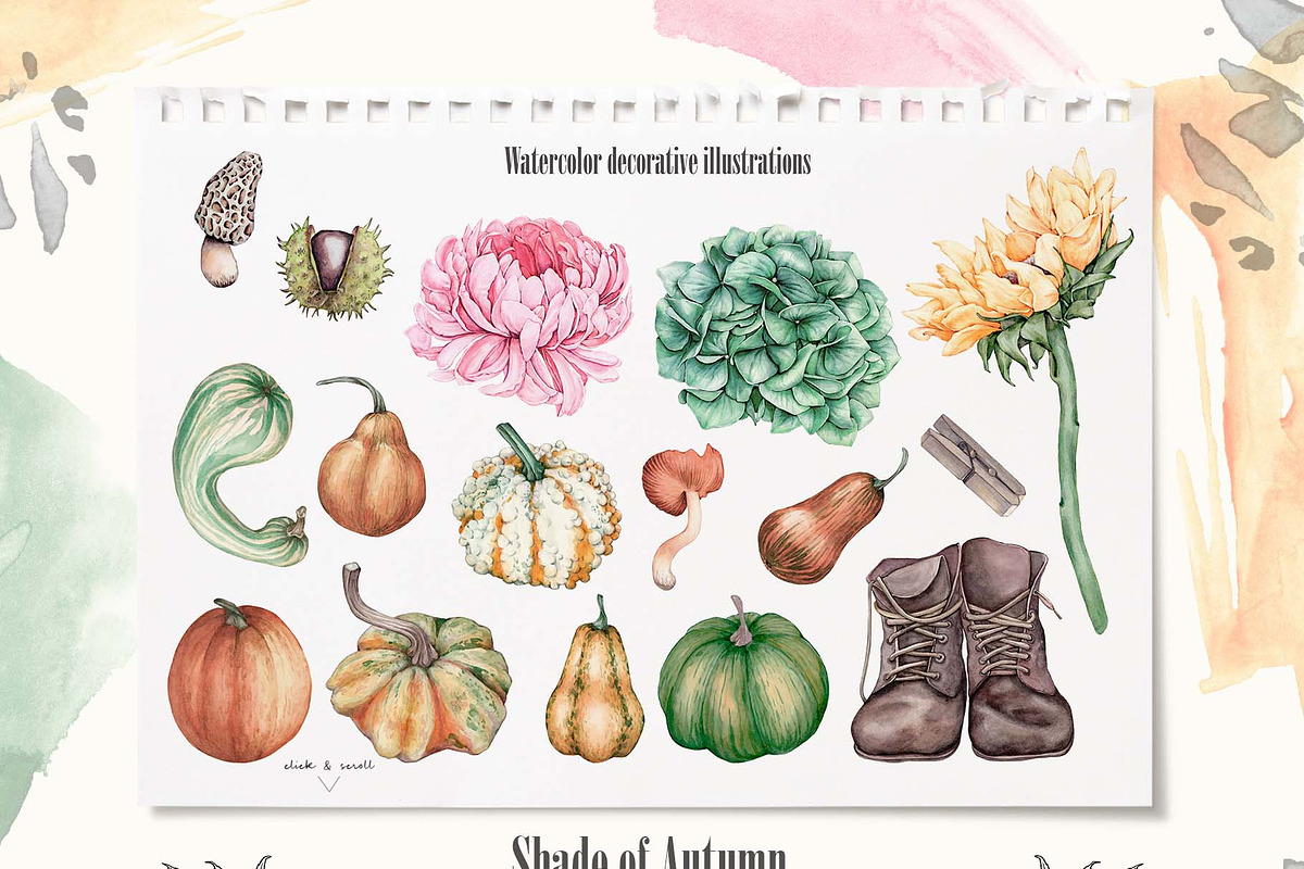 Shade of Autumn Watercolor Clipart, a Decorative Illustration by BalanceUA (Photo 12 of 18)