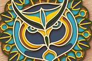 Owl 3D Mandala - SVG Laser cut file, an Object Graphic by Arshad Ali (Thumbnail 4 of 8)