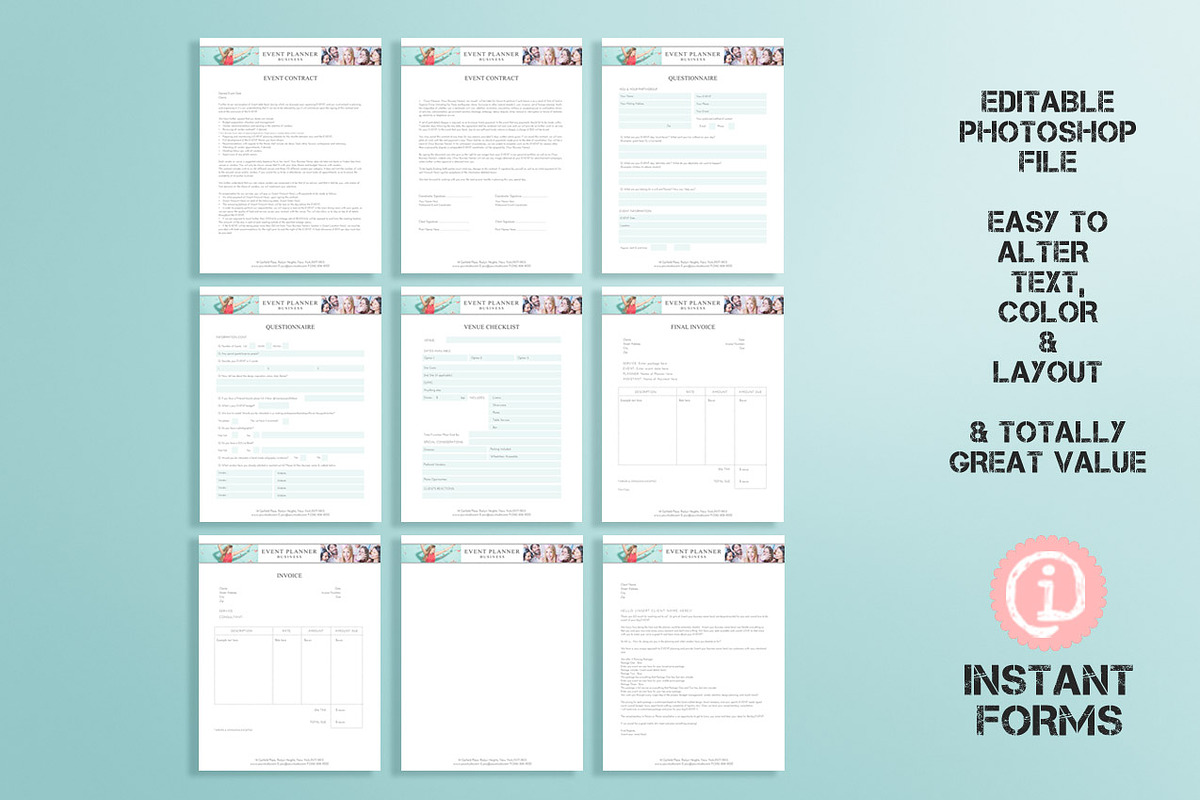 Event Planner Contract & Forms IF267, a Stationery Template by InstantForms (Photo 2 of 3)
