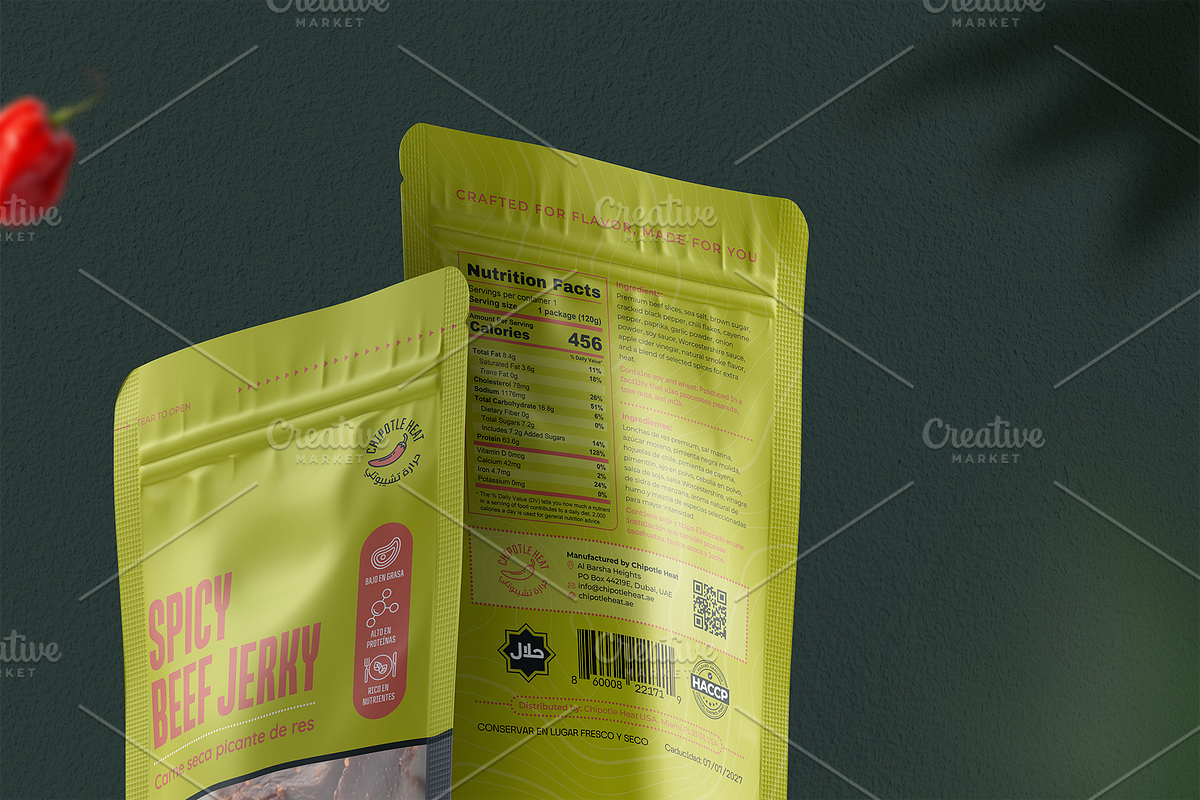 Spicy Beef Jerky Pouch Template US, a Marketing Template by fisihsani (Photo 5 of 6)