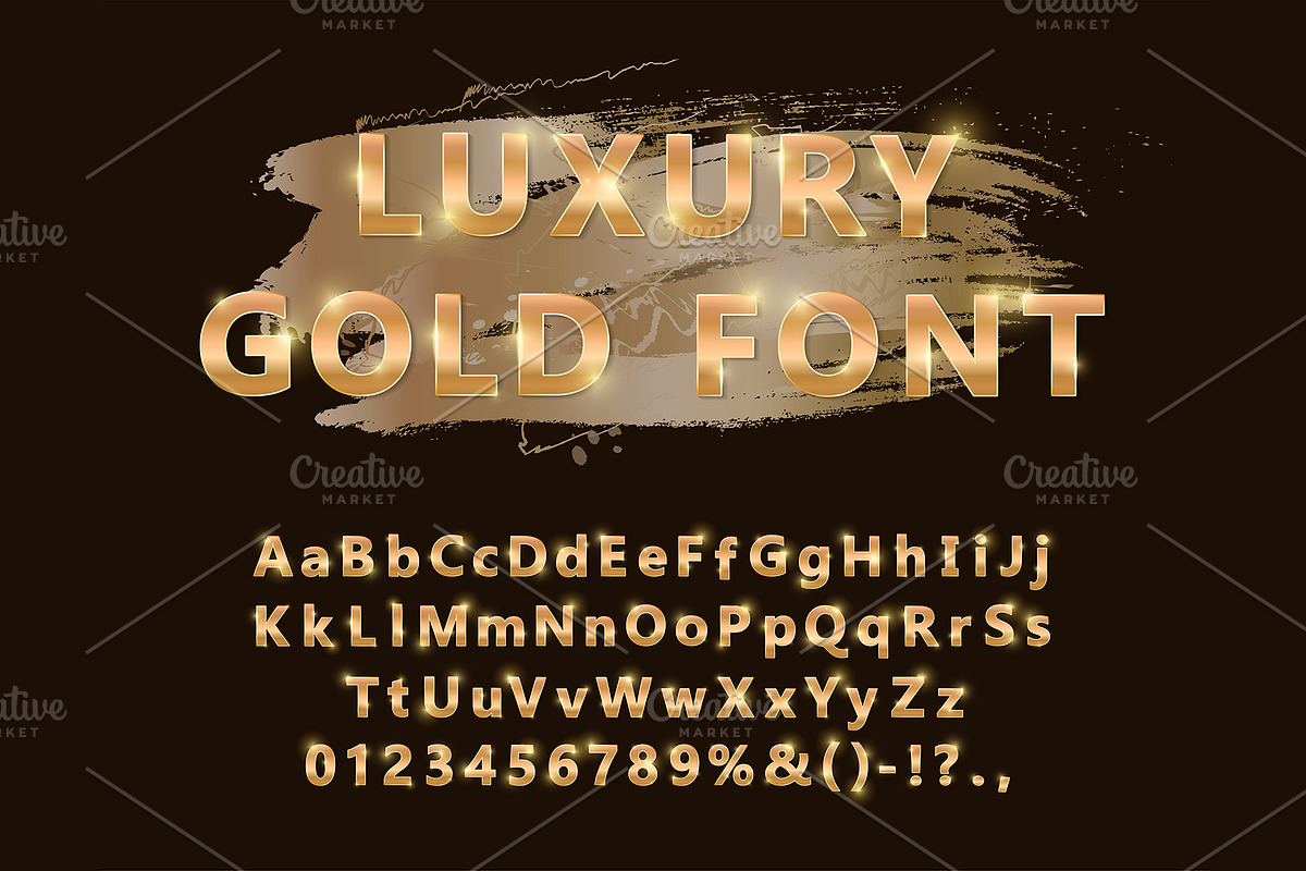 Shiny modern gold font isolated, an Object Graphic by PhotoVector