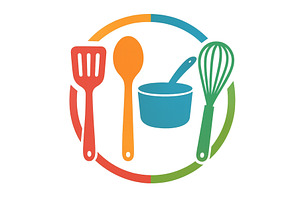 Cooking utensils and a bowl arranged, a Food Illustration by ZinetroN