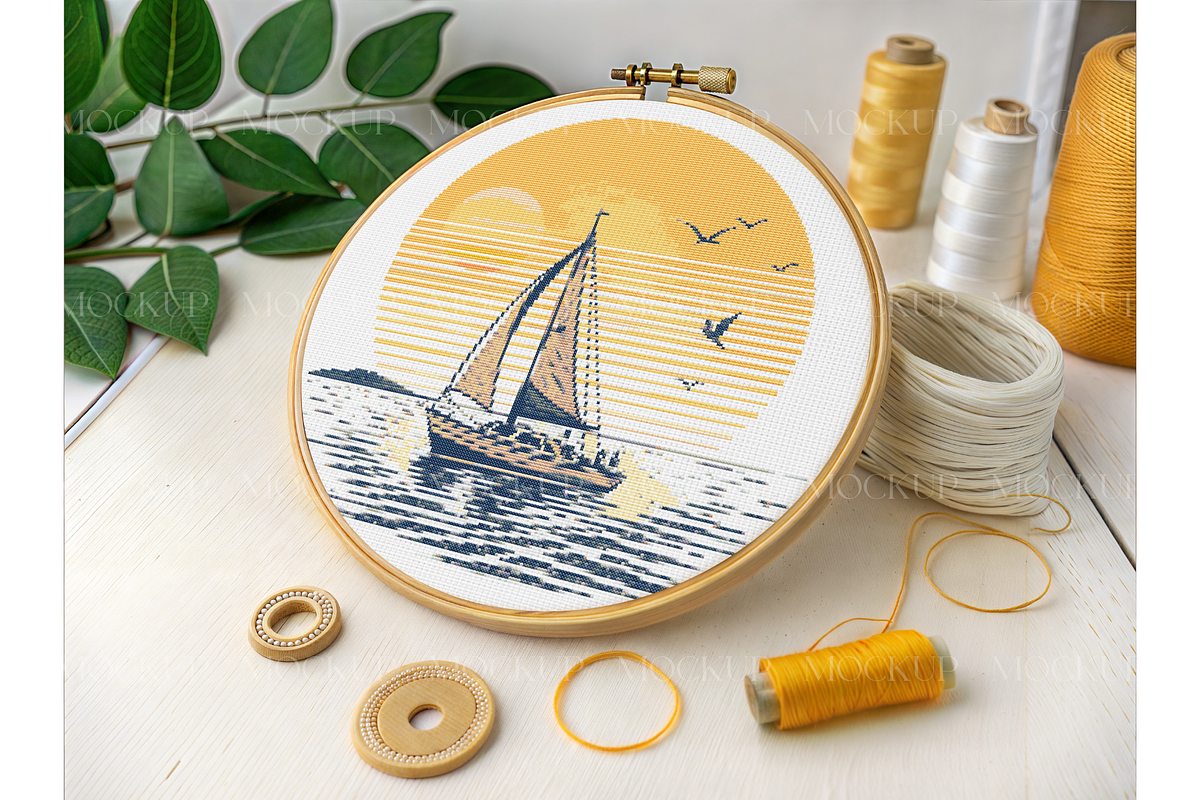 Golden Hour Embroidery Hoop Mockup, a Product Mockup by MockupWizard (Photo 2 of 3)