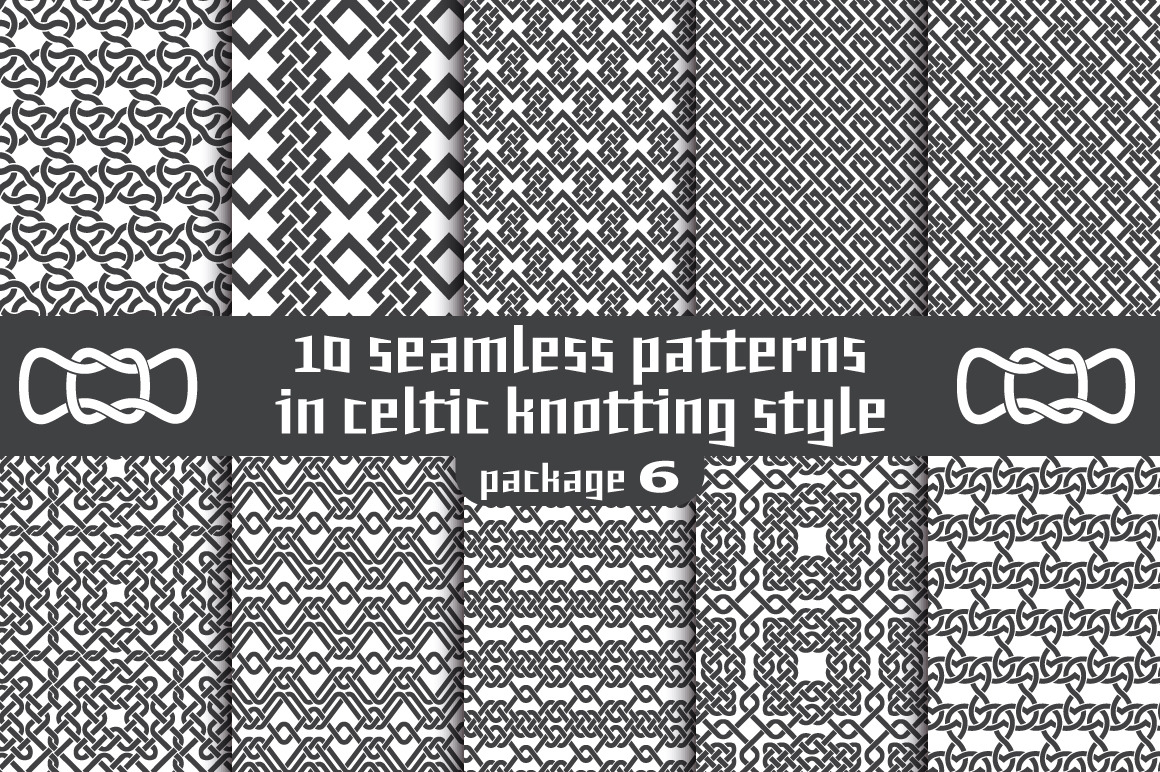 10 celtic patterns. Package 6, a Pattern Graphic by Guten Tag Vector