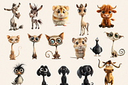 QUIRKY FARM ANIMALS CLIPART BUNDLE, an Animal Illustration by Daring Digies (Thumbnail 4 of 10)