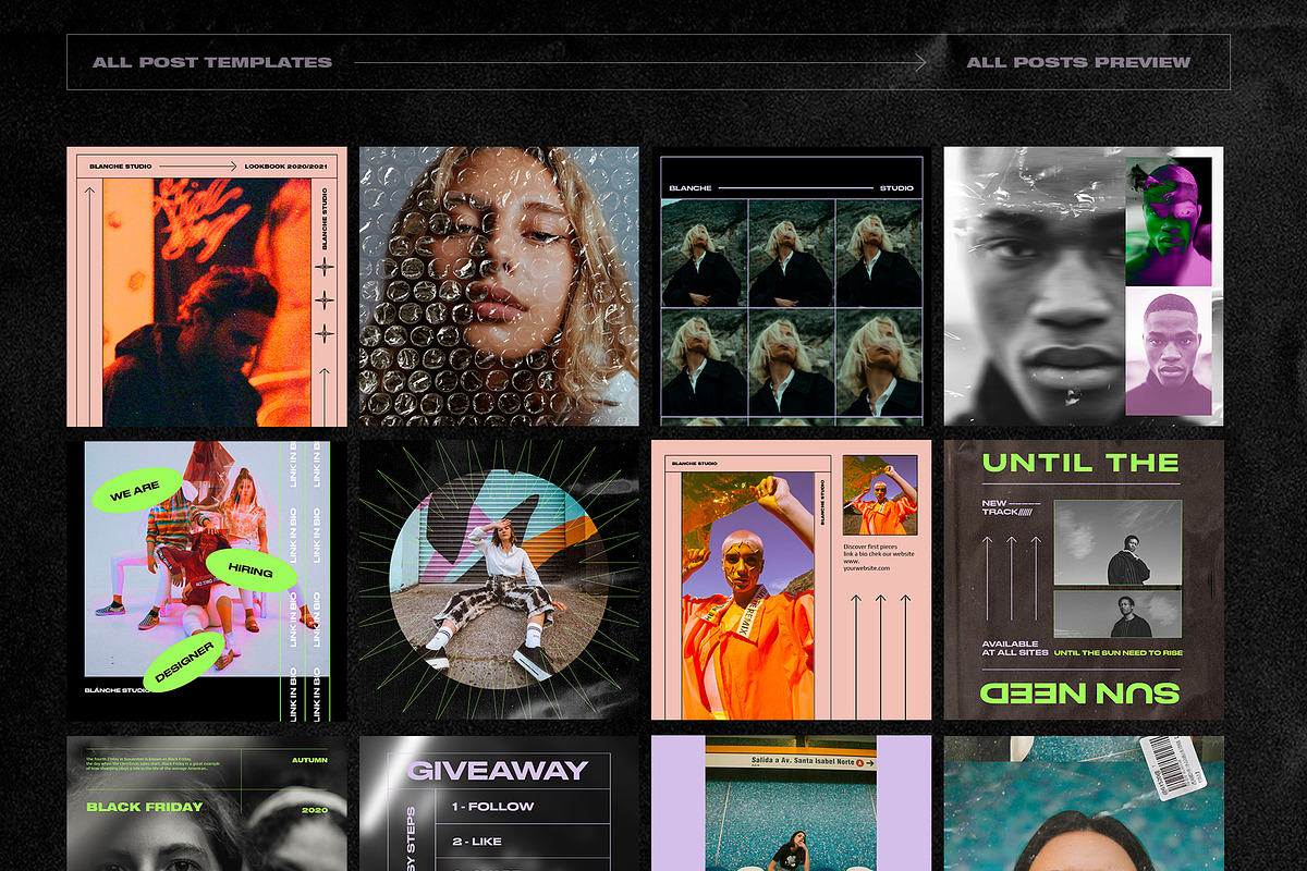 CYBERPUNK Instagram Templates, a Social Media Template by BlancheStudio (Photo 13 of 14)
