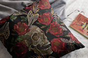Human skull, fish bone and red roses, a Pattern Graphic by Matrioshka (Thumbnail 7 of 9)