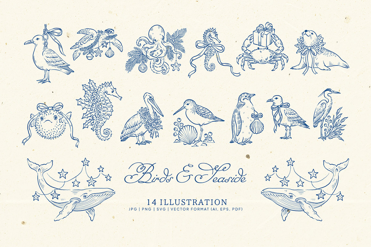 Coastal Christmas Illustration Kit, a Seasonal Illustration by KetteCreate (Photo 12 of 21)