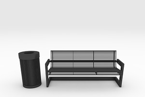 3D Model Bench Park 39