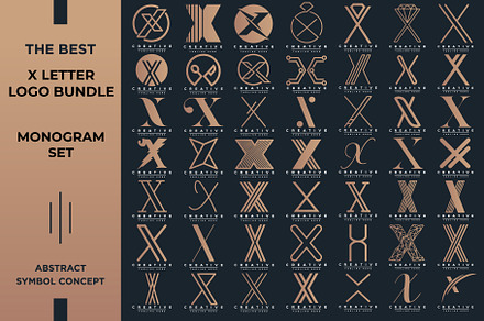 Letter X Logo Bundle XX Monogram Set