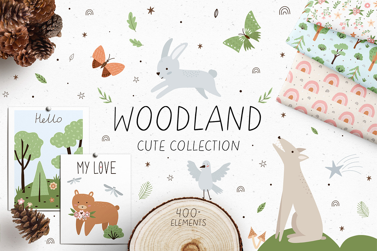 Woodland - cute collection, an Animal Illustration by roskque (Photo 1 of 11)