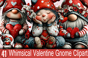Whimsical Valentine Gnome Clipart, an Illustration by SVGArt (Thumbnail 1 of 7)