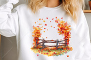Whimsical Autumn Fence Clipart, a Seasonal Illustration by Canvas Craft (Thumbnail 5 of 10)
