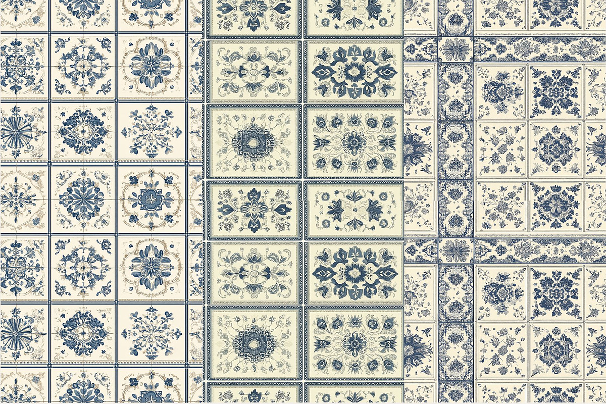 12 Persia's Blue Mosaic Patterns, a Pattern Graphic by Inknfolly (Photo 3 of 7)