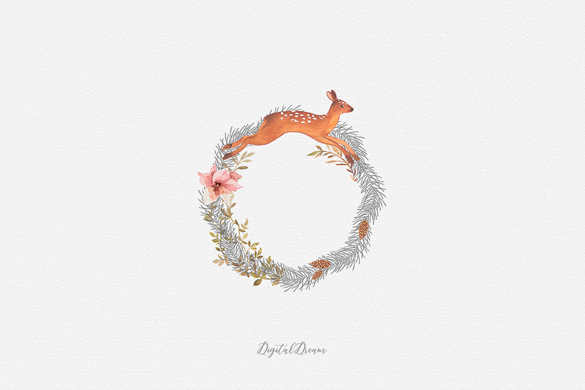 forest animals WREATHS, an Animal Illustration by DigitalDream (Photo 2 of 6)