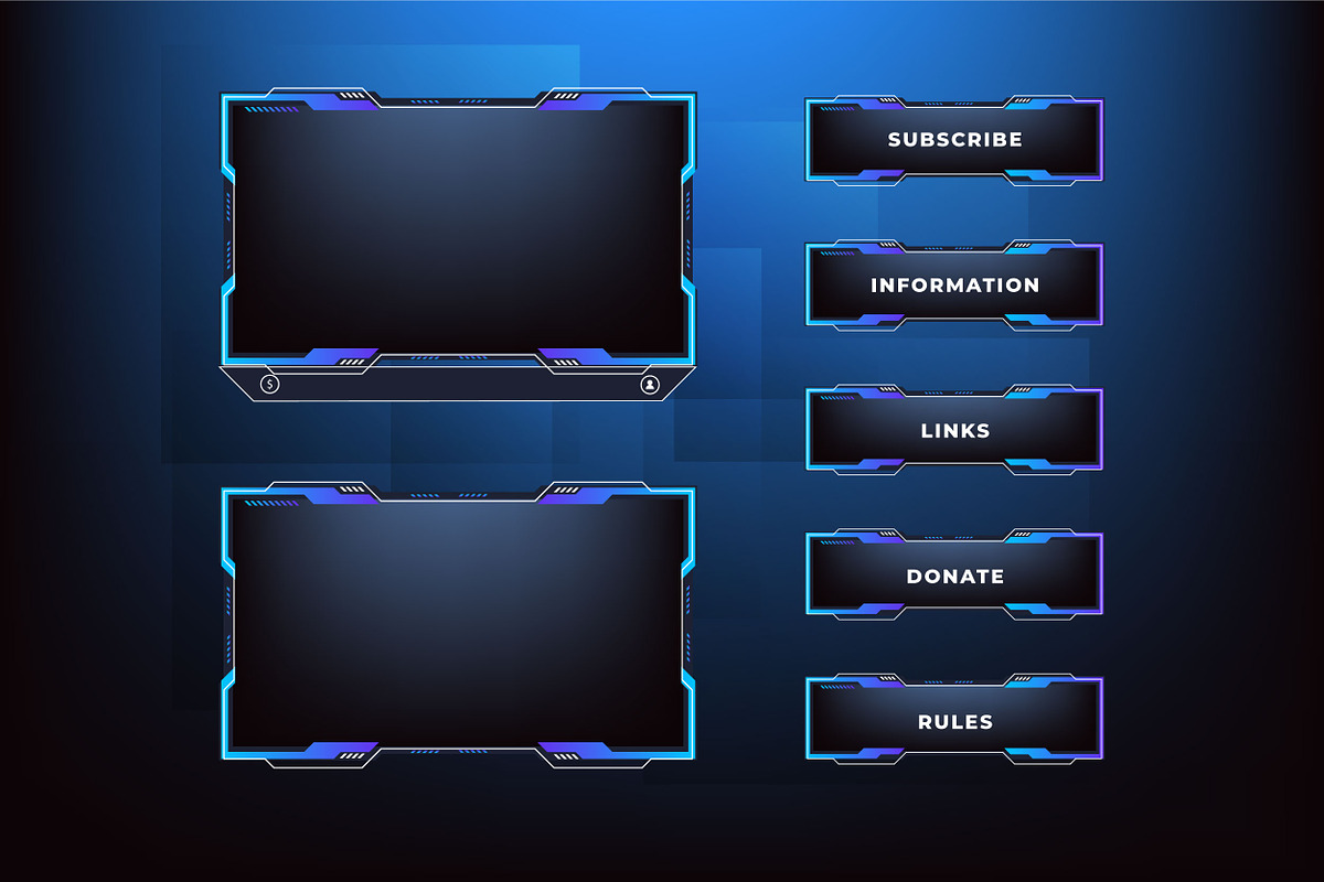 Streaming screen panel border design | Creative Market