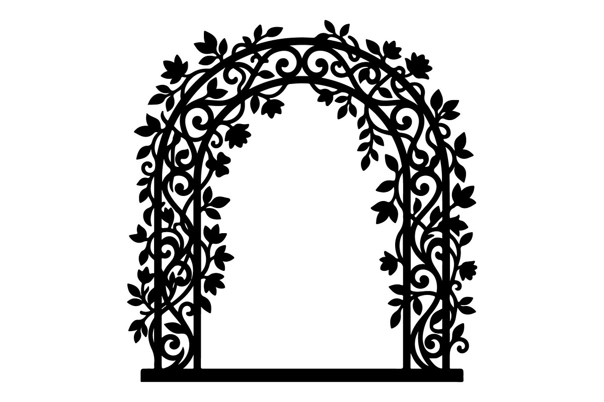 Floral Garden Arch Silhouette Bundle, an Object Graphic by hafijul (Photo 2 of 4)
