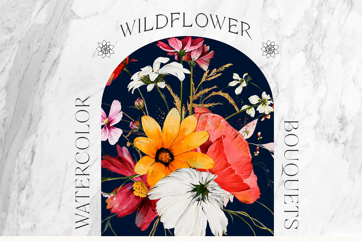 Watercolor Wildflowers & Leaves, a Decorative Illustration by Damian Roh (Photo 7 of 24)