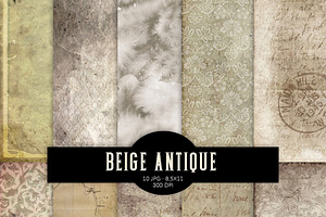 Beige Antique Digital Paper Pack