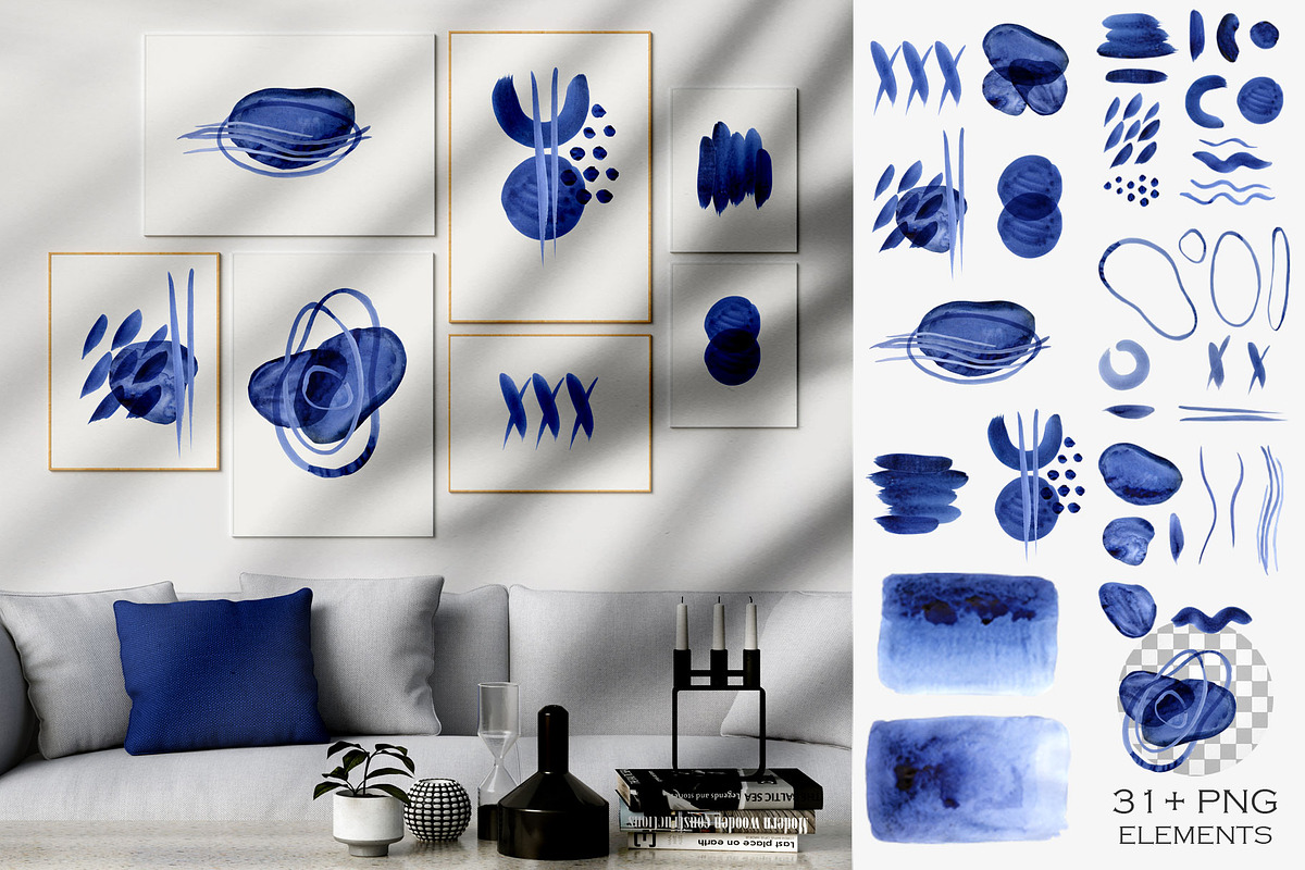 Sapphire Blue Clipart Watercolor, a Texture Graphic by FineArt (Photo 10 of 12)