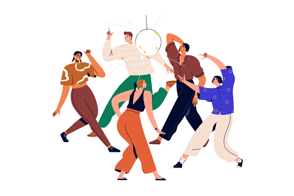 Happy people dancing at party set, a Person Illustration by Good Studio (Photo 4 of 14)